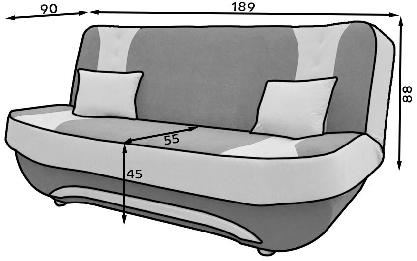 Sofa NORE Ewa II, ruda/kreminė – Image 4