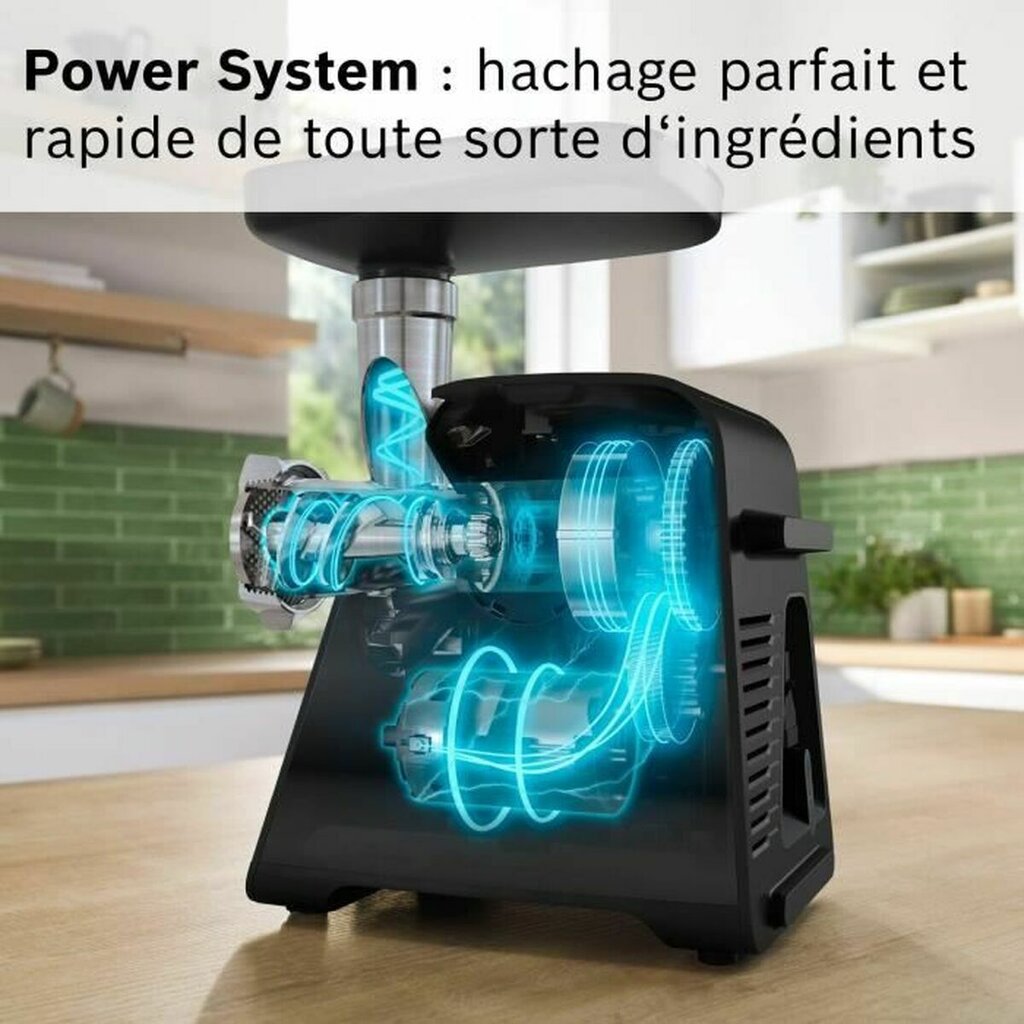 Mėsmalė BOSCH Serija 6 MFWS660B mėsos malimo mašina - 500 W - 3 malimo tinklai - Juoda – Image 4