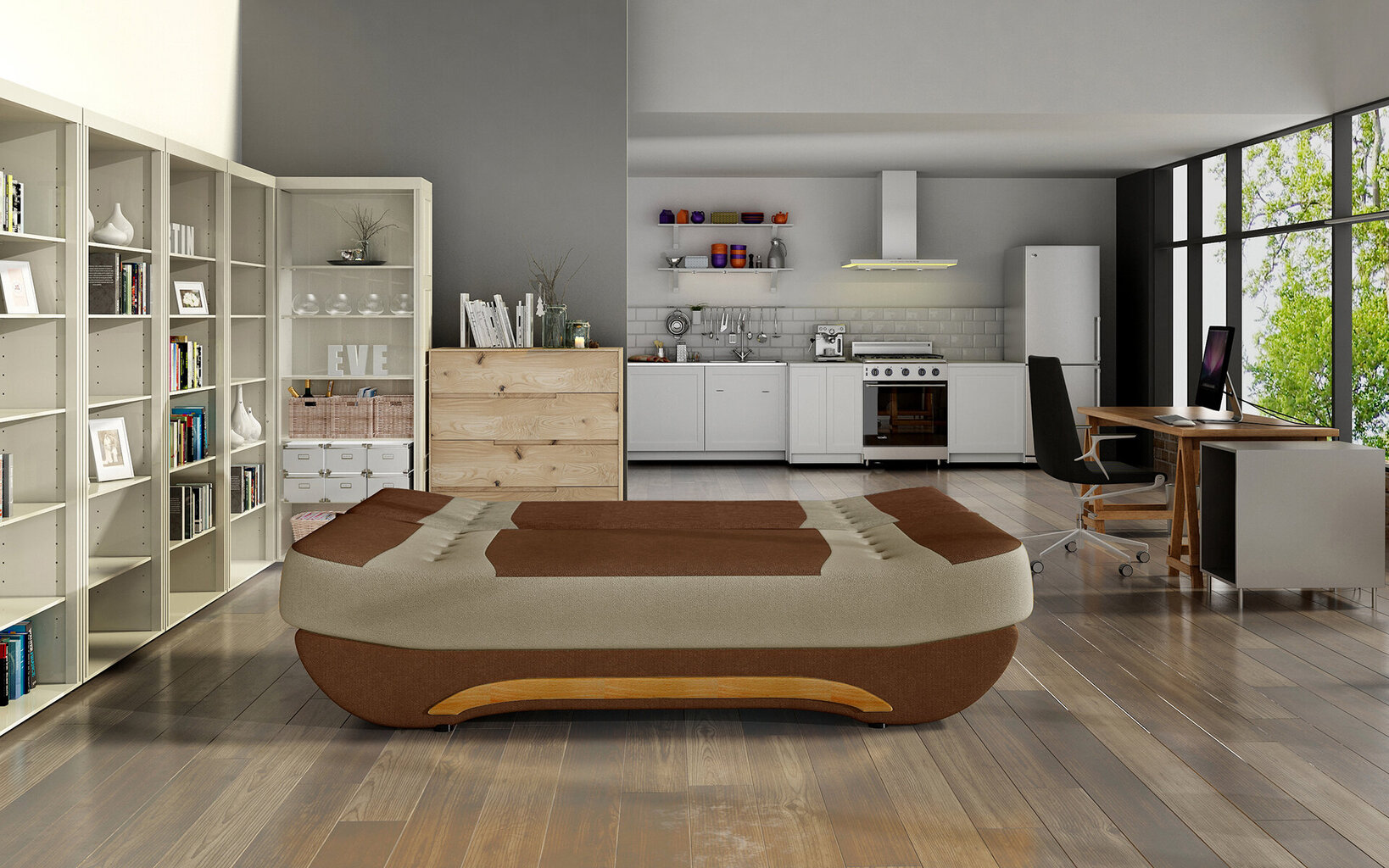 Sofa NORE Ewa II, ruda/kreminė – Image 5
