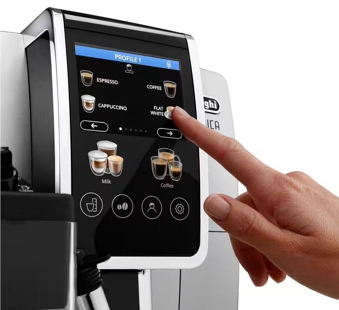 Automatinis kavos aparatas DeLonghi Dinamica Plus ECAM380.85.SB, Su automatiniu pieno plakimu – Image 2
