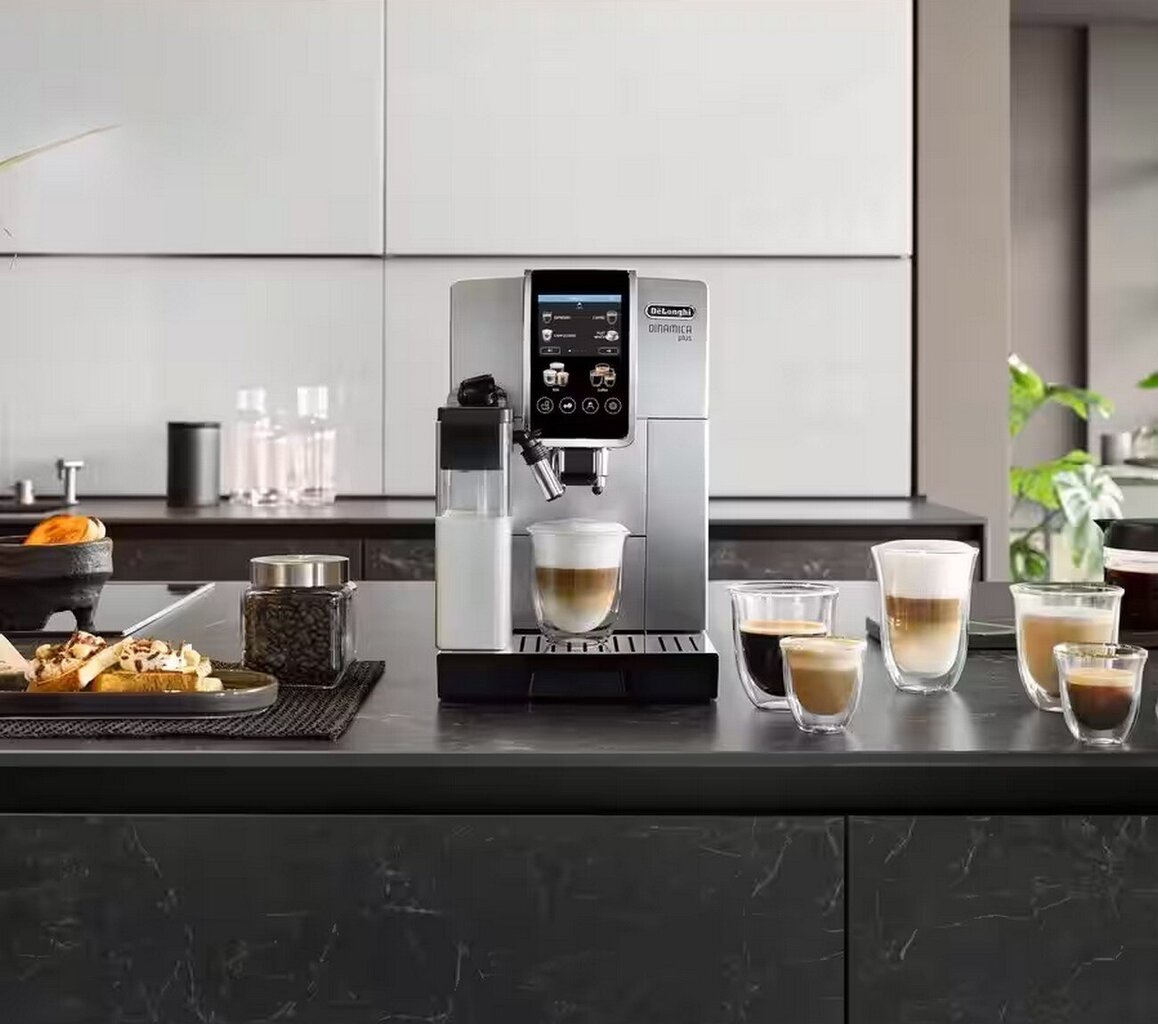 Automatinis kavos aparatas DeLonghi Dinamica Plus ECAM380.85.SB, Su automatiniu pieno plakimu – Image 5