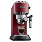 Pusiau automatinis kavos aparatas DELONGHI EC685.R Dedica Style klasikinis espreso aparatas - raudonas, Su rankiniu pieno plakimu