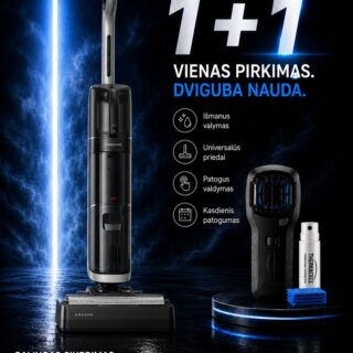 Dulkių siurblys - šluota Dreame H14 Dual Wet/dry + Thermacell repelentas nuo uodų MR300, juodas