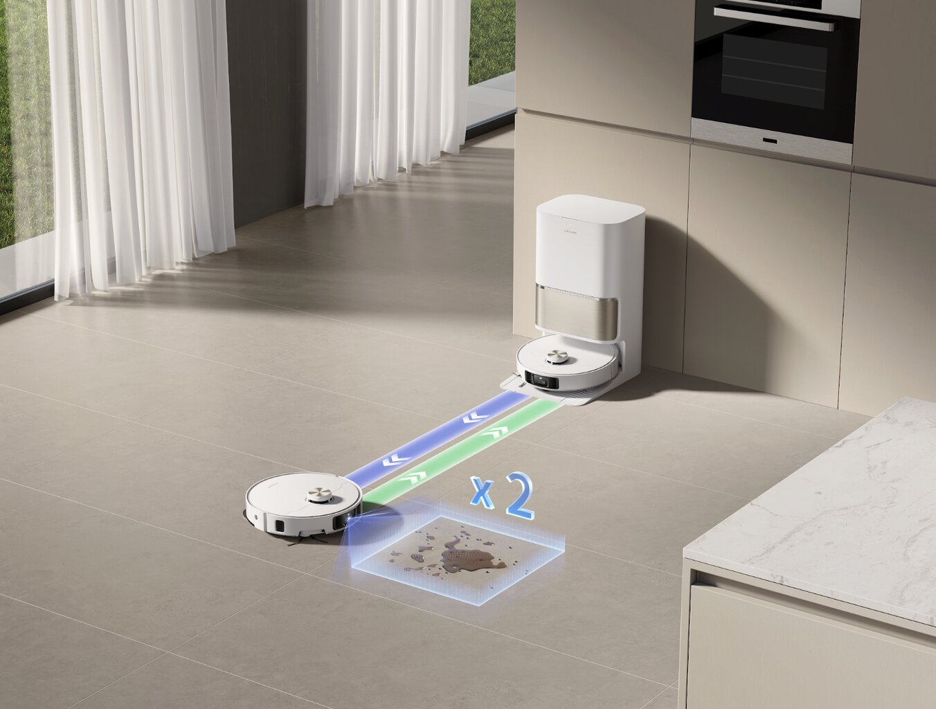 Dulkių siurblys-robotas Dreame L50s Pro Ultra, Su plovimo funkcija, Automatinis išsivalymas – Image 11