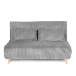 Dvivietė sofa SOLACE su miego funkcija, pilkos spalvos veliūras – kompaktiškas komfortas ir modernus stilius