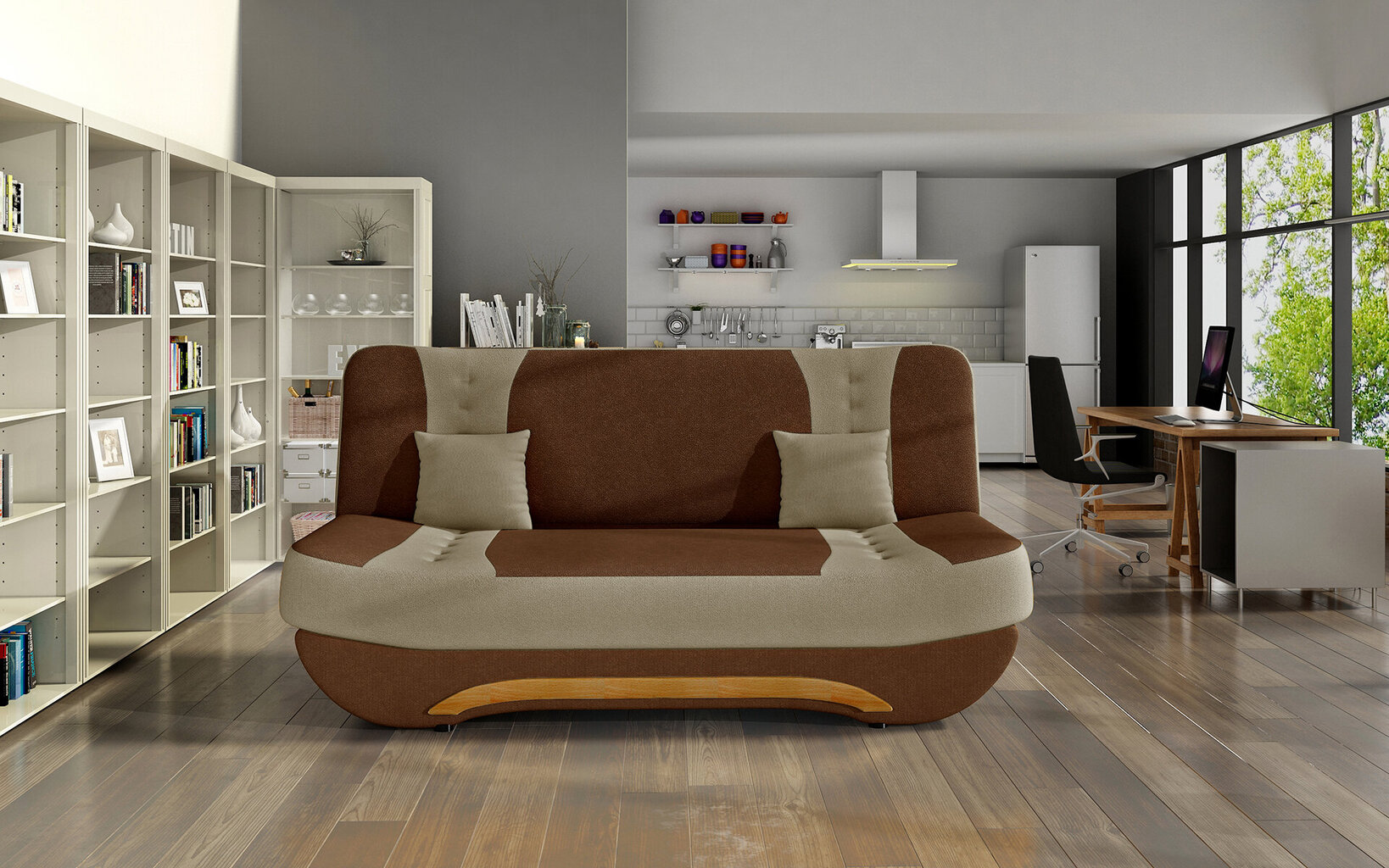 Sofa NORE Ewa II, ruda/kreminė – Image 7