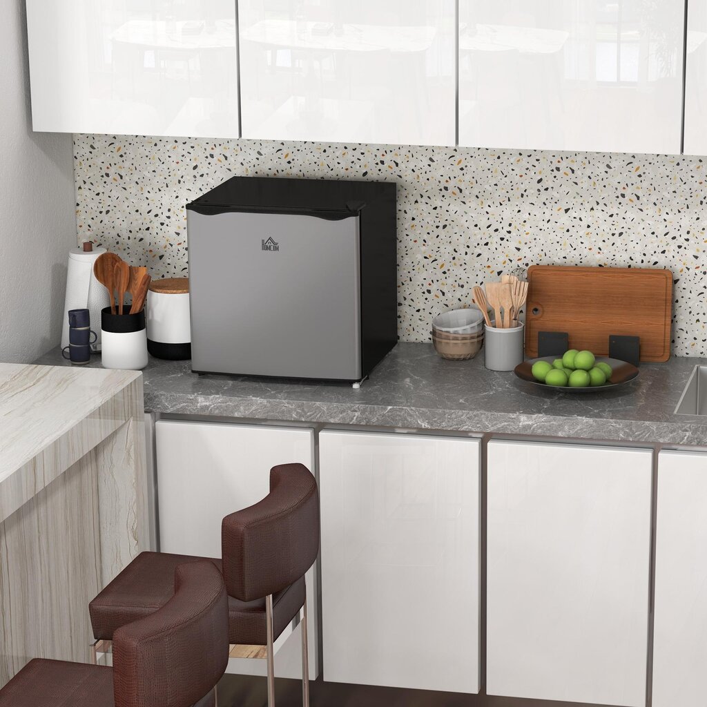 Mažas šaldiklis "HOMCOM" mini šaldiklis, 35 l šaldiklio dėžė, elektrinis, laisvai pastatomas, mini šaldiklis, mini šaldytuvas, nuo -14 iki -24 ℃, 5 pakopų temperatūros reguliavimas, 47 x 44,2 x 48,8 cm, sidabrinės spalvos, Sidabras – Image 4