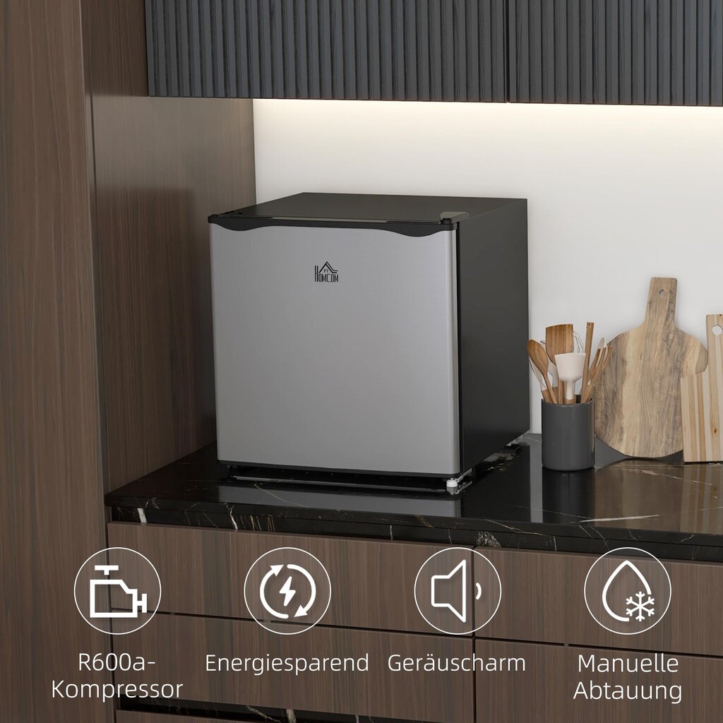 Mažas šaldiklis "HOMCOM" mini šaldiklis, 35 l šaldiklio dėžė, elektrinis, laisvai pastatomas, mini šaldiklis, mini šaldytuvas, nuo -14 iki -24 ℃, 5 pakopų temperatūros reguliavimas, 47 x 44,2 x 48,8 cm, sidabrinės spalvos, Sidabras – Image 3