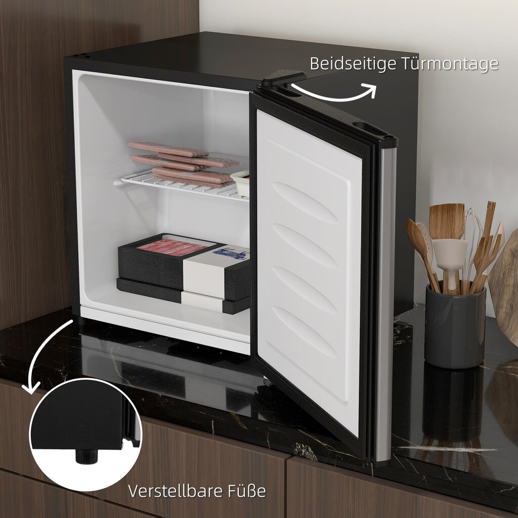 Mažas šaldiklis "HOMCOM" mini šaldiklis, 35 l šaldiklio dėžė, elektrinis, laisvai pastatomas, mini šaldiklis, mini šaldytuvas, nuo -14 iki -24 ℃, 5 pakopų temperatūros reguliavimas, 47 x 44,2 x 48,8 cm, sidabrinės spalvos, Sidabras – Image 6