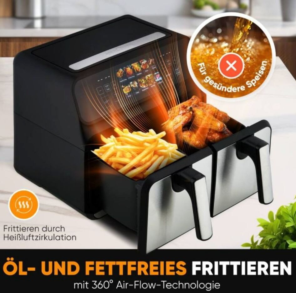 Karšto oro gruzdintuvė PCFR1287H ProfiCook karšto oro keptuvė. – Image 3