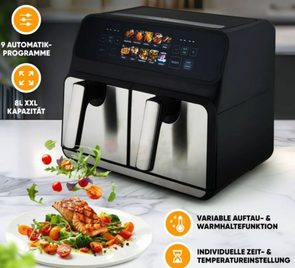 Karšto oro gruzdintuvė PCFR1287H ProfiCook karšto oro keptuvė. – Image 4