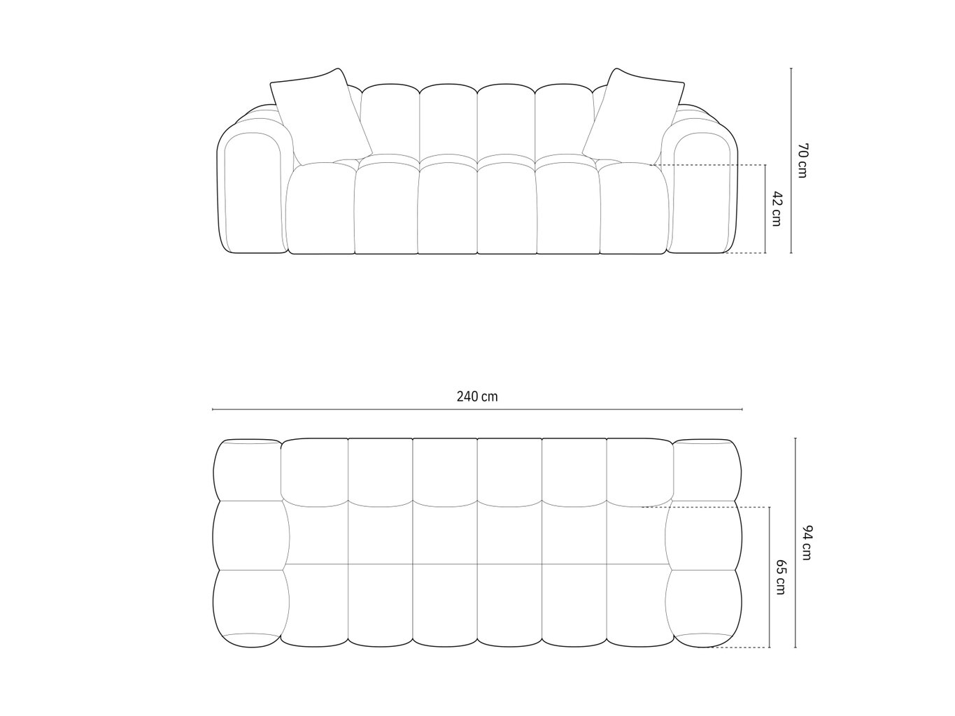 Keturvietė sofa Micadoni Treno, Light Beige – Image 3