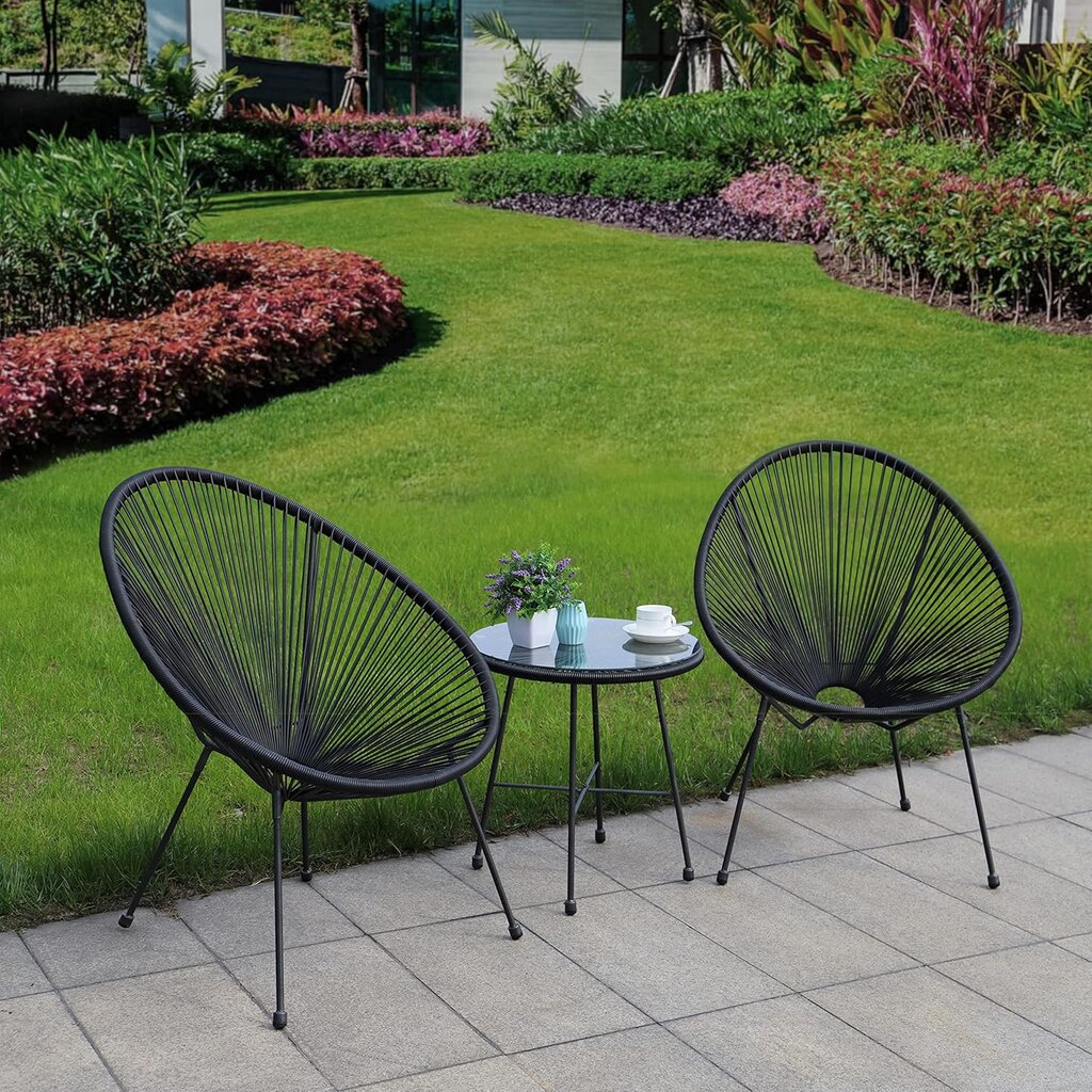 Lauko baldų komplektas „Nida”, juodas – Image 4