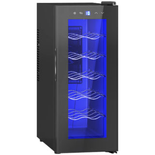 Vyno šaldytuvas Maža vyno termostatinė spintelė, 51.50*26.50*65.00CM, juoda