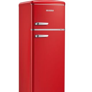 Šaldytuvas su šaldikliu viršuje, Retro šaldytuvas Severin RKG 8930 Retro red