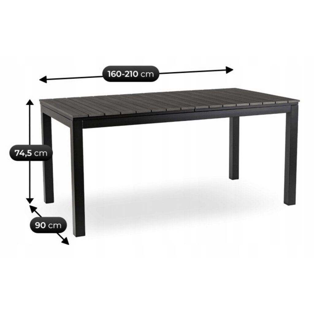 Sodo baldų komplektas Mebel Elite Technorattan ARGOS FRESNO juoda pilka – Image 5
