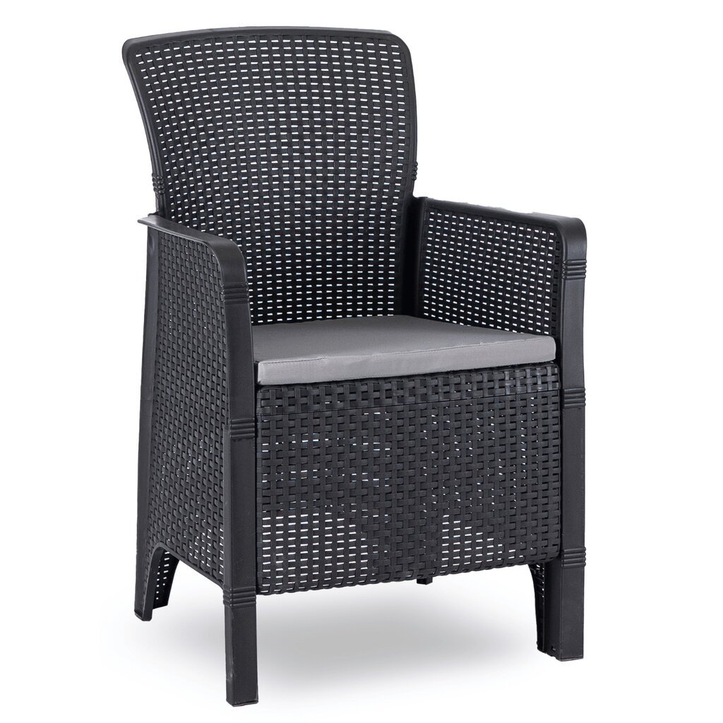 Sodo baldų komplektas Mebel Elite Technorattan ARGOS FRESNO juoda pilka – Image 2