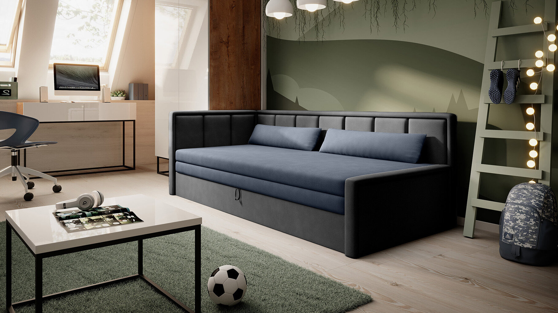 Sofa Fulgeo, pilka, Kairinis variantas – Image 8