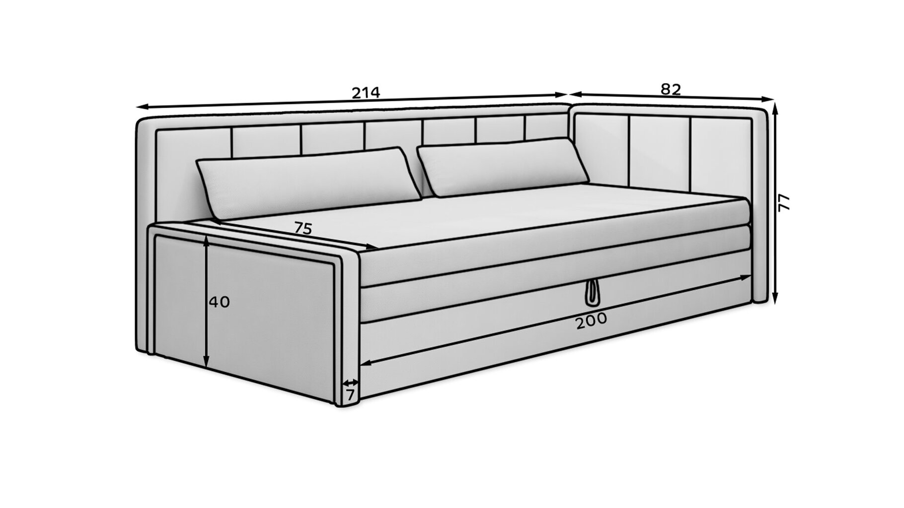 Sofa Fulgeo, pilka, Kairinis variantas – Image 11