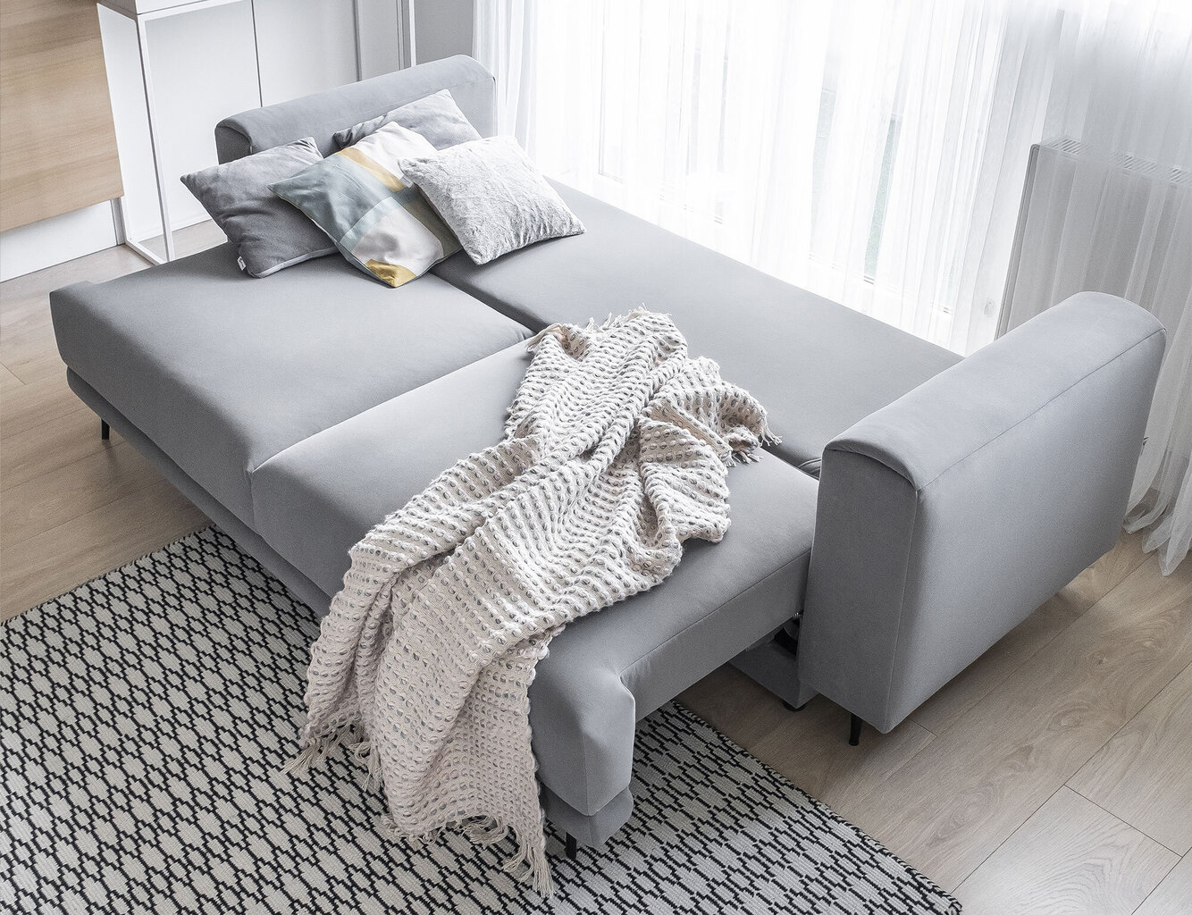Sofa NORE Dalia Velvetmat 04, pilka – Image 2