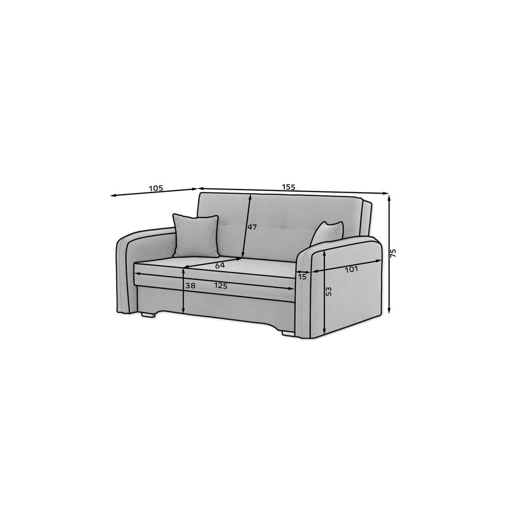 Sofa NORE Laine, pilka – Image 8