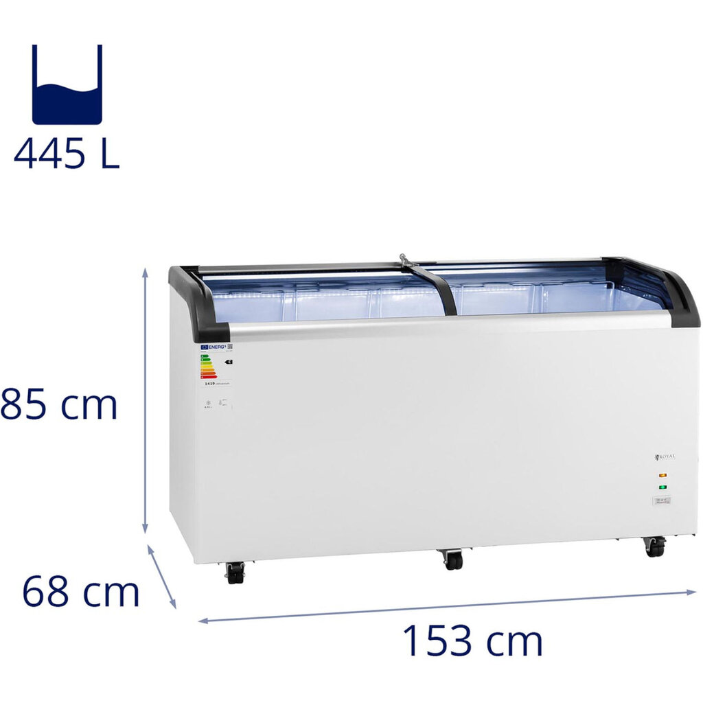 Stiklinė šaldymo dėžė ledams ir šaldytiems produktams, 445 l – Image 6